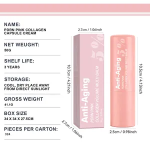 Detaillierte Spezifikationen und Maße für PDRN Pink Collagen Multi Balm und Verpackung