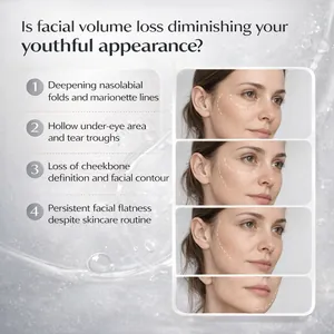 Detalle de los problemas de envejecimiento facial tratados con esencia Volufiline.