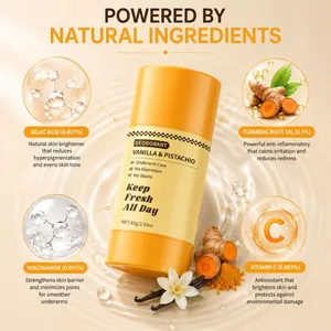Detail of Kojic Acid Turmeric Deodorant Stick showing key natural active ingredients