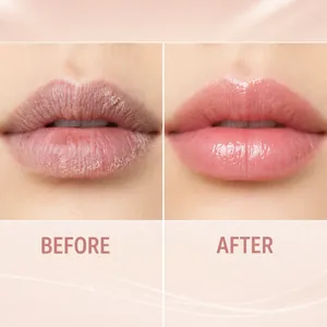 Vorher-Nachher-Vergleich des PDRN-Lippenserums für hydratisierte, glänzende Lippen