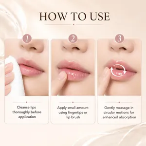 Anleitung zur Anwendung des PDRN-Lippenserums für glatte, hydratisierte Lippen.