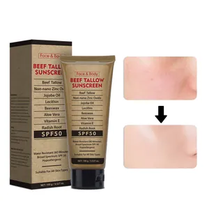 Organic grass-fed beef tallow sunscreen SPF 50 waterproof face & body cream