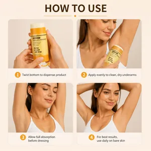 Usage steps for Kojic Acid Turmeric aluminum-free deodorant stick for fresh skin