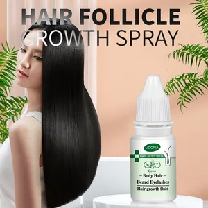 Professionelles 10ml Lidoria Haarfollikel-Wachstumsspray mit asiatischem Modell für langes Haar