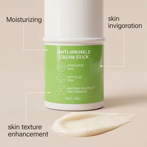 Macro view of anti-wrinkle facial cream stick showing the smooth texture detail