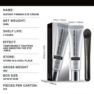 20ml instant firming eye cream with silver tube packaging and professional brush applicator