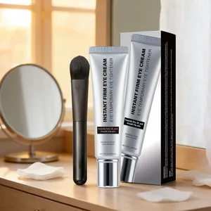 20g instant firm eye cream and temporary eye tightener with professional brush on vanity table