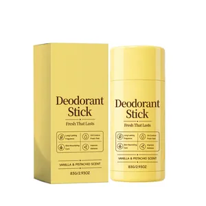 Dettaglio dello stick deodorante al profumo di vaniglia e pistacchio con scatola