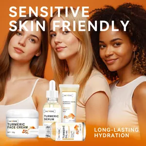 SAUVASINE Kurkuma Hautpflege Kollektion Kurkuma Gesichtsmaske Serum Öl Reiniger Creme Toner Augencreme Körperpeeling Aufhellend