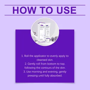 Step-by-step usage guide for multi-peptide tightening body cream with massage roller