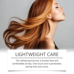 Close-up of shiny flowing hair highlighting lightweight hair care serum results