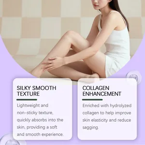 Detail of moisturizing body roller cream showing silky texture and collagen benefits
