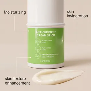 Gentle moisturizing anti-wrinkle face care cream stick shown with smooth creamy texture sample