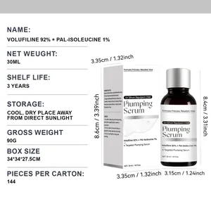 Spécifications détaillées du sérum 92% Volufiline + 1% Pal-Isoleucine avec dimensions