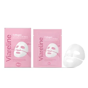 Set di 4 maschere viso al collagene VIARELINE per idratazione intensa e luminosità