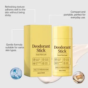 Stick deodorante vaniglia e pistacchio con dettagli su texture e praticità.