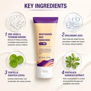 SPF 50 moisturizing rich sunscreen with mineral UV filters and skin-soothing ingredients