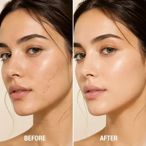 Hydrating and moisturizing SPF50 protective skin cream before and after effect comparison