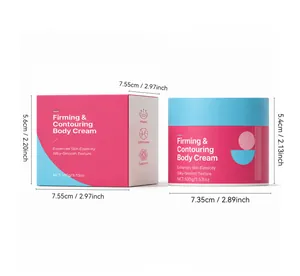 Detailed dimensions of 100g firming and contouring body cream packaging