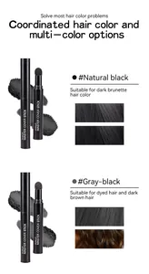 Detail view showing natural black and gray-black hairline cover sticks for hair color correction