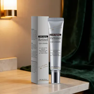 Premium anti-aging retinol eye cream 20g shown in silver tube and box packaging