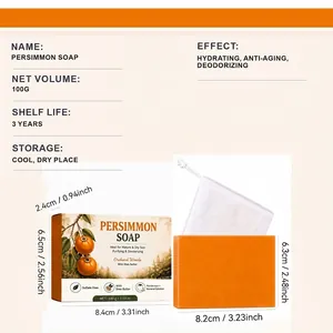 Savon à la persimmon 100g parfum agrume boisé avec filet pour hydrater en profondeur
