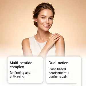 Smiling woman showing glowing skin for firming and anti-aging daily body moisturizer