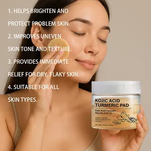 Kojic-Säure und Kurkuma-Reinigungspads zur Aufhellung und Verfeinerung des Hautbilds