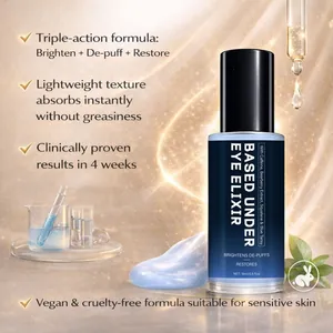 Brightening eye elixir serum 15ml with caffeine for de-puffing and sensitive skin