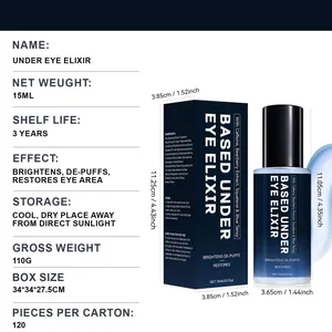 15ml under eye elixir serum for brightening and de-puffing in neutral packaging