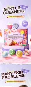Set regalo SADOER da 7 pezzi di bombe da bagno colorate a forma di cupcake