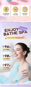 Dettaglio che mostra i benefici nutrienti e detergenti di queste sfere da bagno