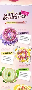Set regalo bombe da bagno a forma di donut profumate alla lavanda calendula e menta