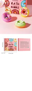 Set regalo bombe da bagno a forma di ciambella con confezione SADOER e misure