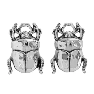Ciondoli a forma di scarabeo in argento vintage per gioielli d'insetti retro unici