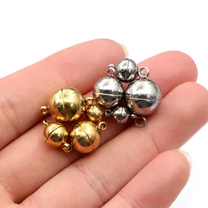 Stainless steel spherical magnetic clasps for DIY necklace and bracelet jewelry making