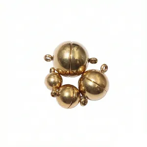 Golden stainless steel spherical magnetic clasps for DIY jewelry necklace bracelet