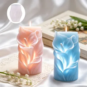 Calla lily relief aromatherapy candle silicone mold for DIY handmade floral candles