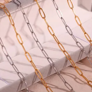 Collier Chaîne Trombone en Acier Inoxydable Minimaliste pour Femmes Bracelet de Cheville Chaîne de Taille Bijoux de Mode