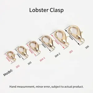 Gouden karabijnsluitingen van 12mm tot 23mm voor DIY-sieraden en handgemaakte accessoires.