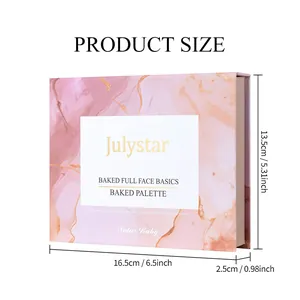 Dimensions détaillées du coffret cadeau de la palette de maquillage cuite Julystar rose marbre.
