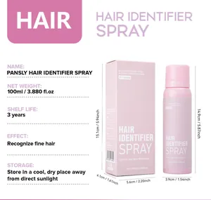 Details zum Pansly Haar-Identifikationsspray mit Verpackung und 100ml Flaschenmaßen