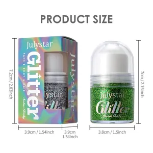 Spécifications de taille pour le gel pailleté vert Julystar pour le corps et le visage