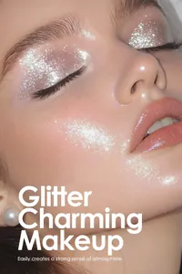 Gros plan d'une ombre à paupières gel pailletée sur le visage d'un mannequin