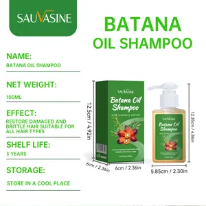 100ml Batana oil shampoo for hair restoration with rosemary extract and dimension details
