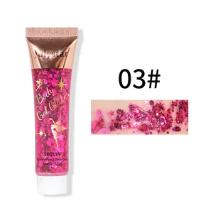 Échantillon de gel pailleté rose pour les yeux et le corps - teinte 03# pour maquillage