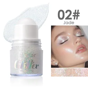 Gel pailleté à bille 02 Jade pour un maquillage scintillant du corps et du visage