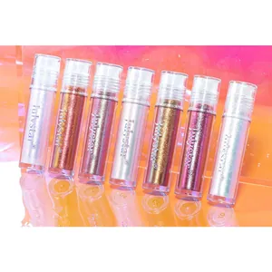 Set di sette ombretti liquidi camaleonte Julystar con vivaci riflessi e glitter