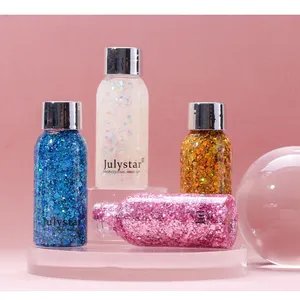 Gel pailleté coloré Julystar pour le visage et le corps en plusieurs teintes vives