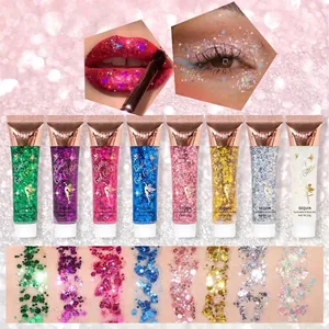Gel Corporel Pailleté Écaille de Sirène Ombre à Paupières Liquide Paillettes Mixtes Cosmétique Pour Visage Lèvres Cheveux